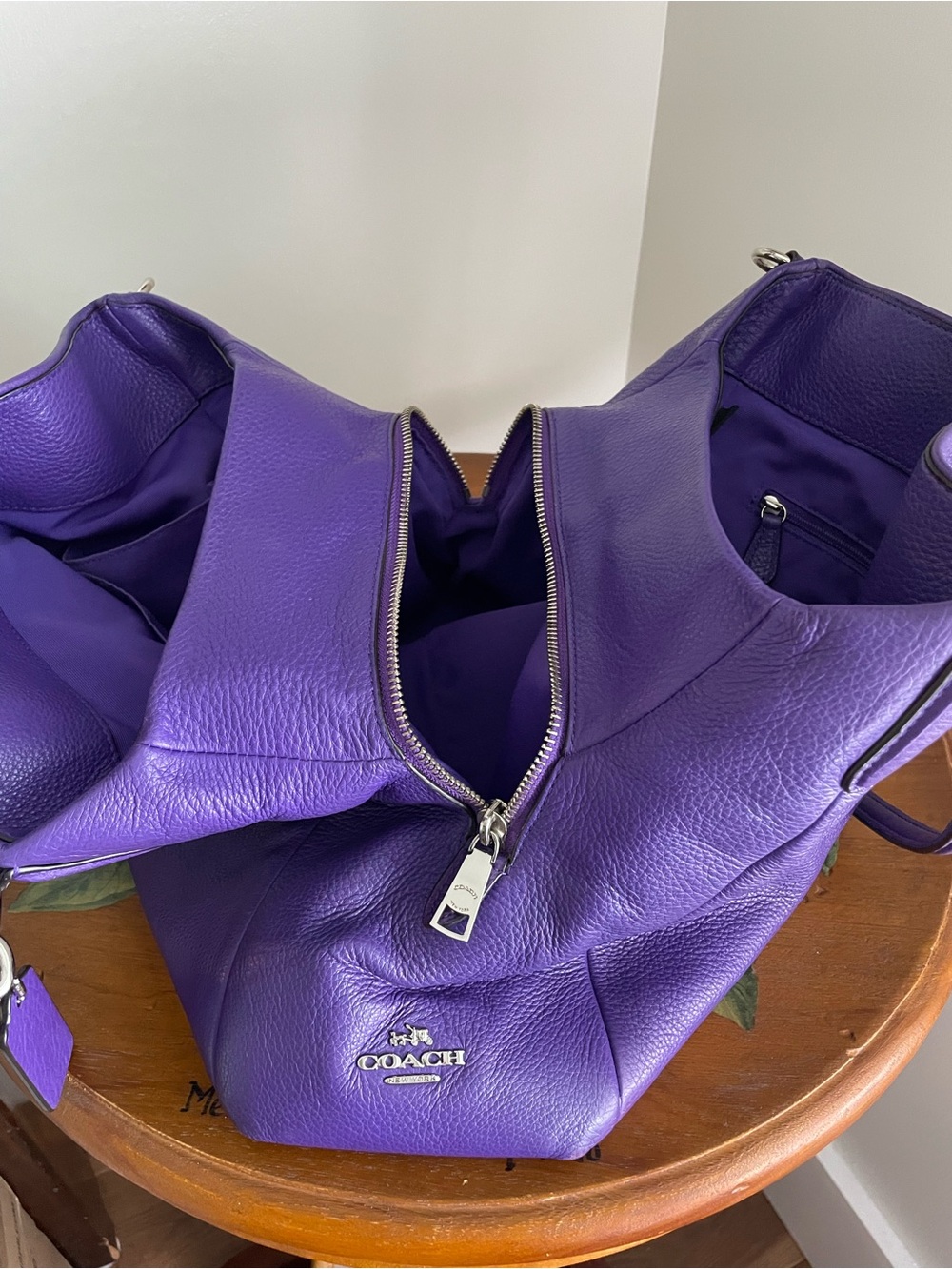 Coach Madison Phoebe Violet Purple Leather Shoulder Bag - Picture 6 of 16